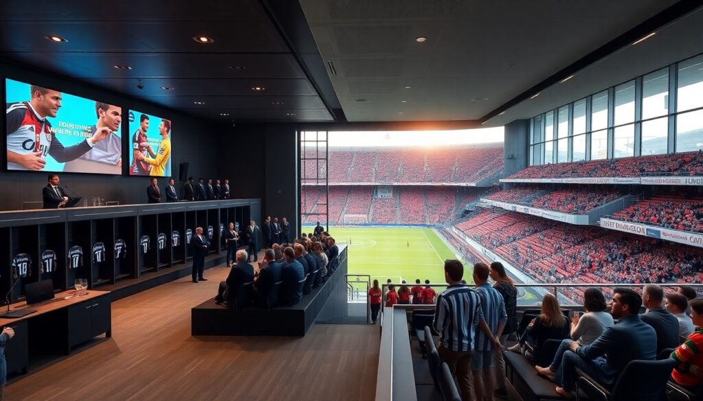 Организация мероприятий на арене за день до матча - иллюстрация