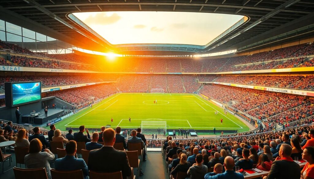 Организация мероприятий на арене за день до матча - иллюстрация